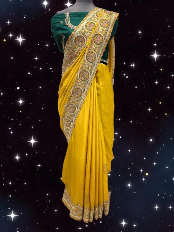 YELLOW SILK BRIDAL SAREE